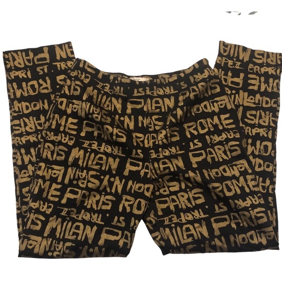 eric casual Pants & Jumpsuits Vintage Triuser Pants Text Graffiti